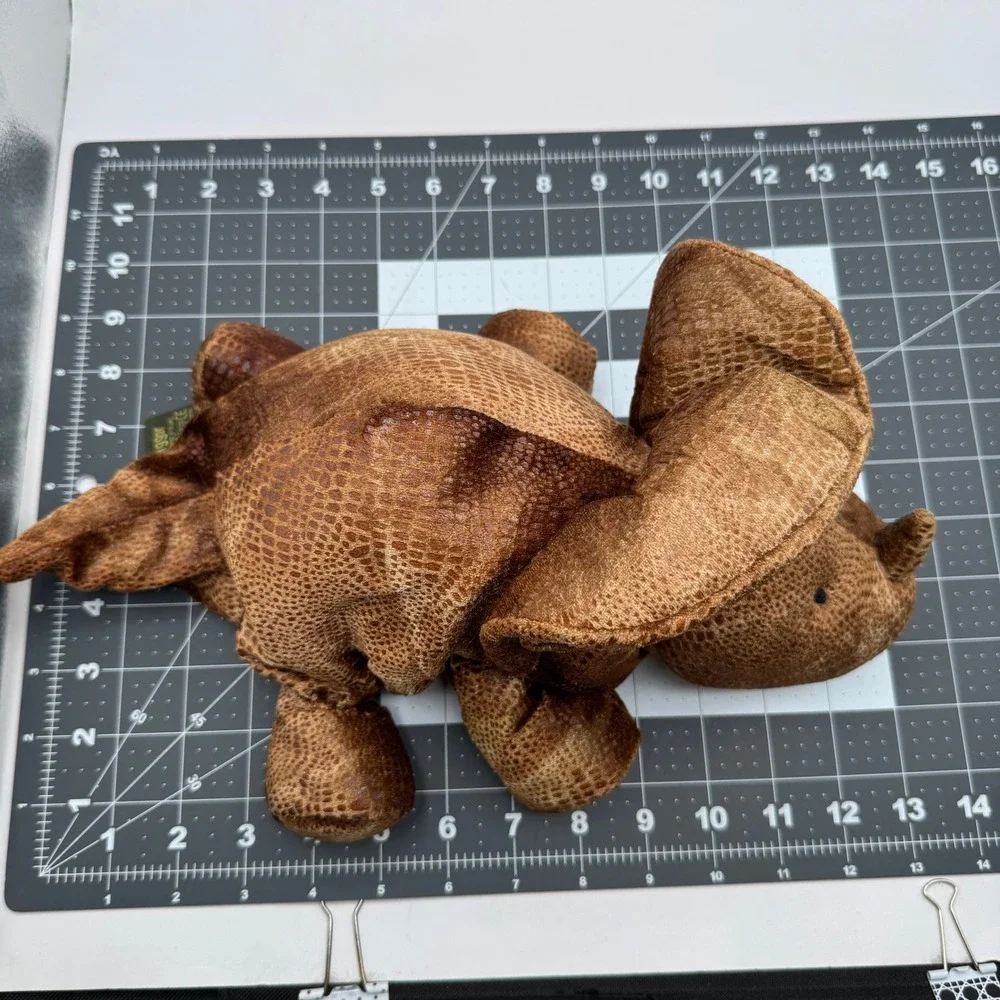 Russ Berrie Triggor Triceratops Plush 1996 Large Brown Scaled Texture Dinosaur